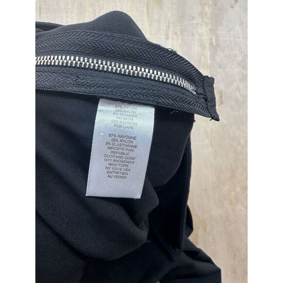 Elie Tahari Trouser Pants Black Side Zip Sz 10 Wide Leg Rayon Blend Classic - Picture 4 of 5